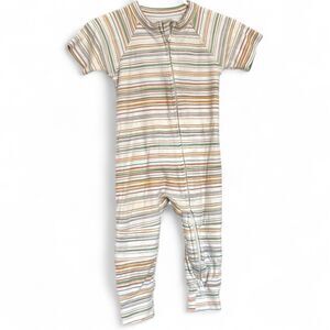 Goumi Zippy Romper Bamboo Cotton Blend 6-12 Months Stripes
